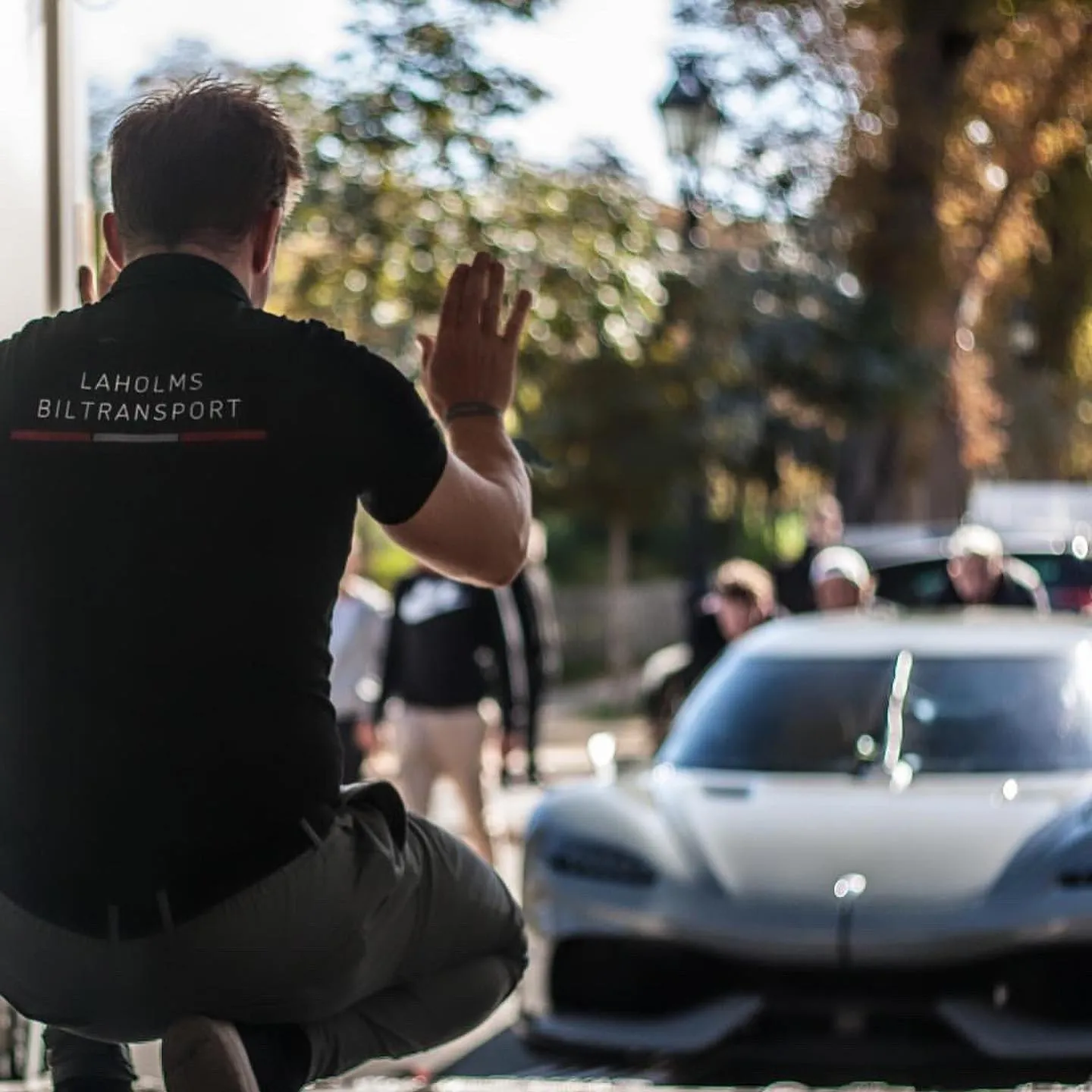 Laholms Biltransport on site at a Koenigsegg event
